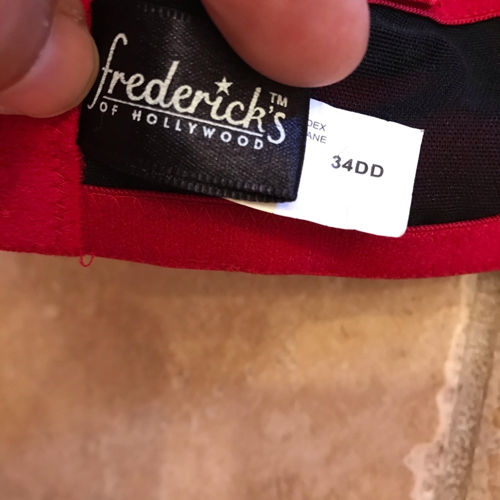 Fredericks of Hollywood Sexy Push Up Bra 34DD Black Red Pink Hearts Underwire - Picture 14 of 15